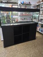Хит, Аквариум 400 л. прямой с пластиковой крышкой + диодный светильник + усиленная тумба