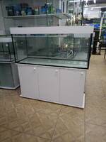 Хит, Аквариум 300 л. прямой с пластиковой крышкой+ диодный светильник+ усиленная тумба с дверками