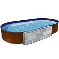 Бассейн сборный, овальный 4.0*2.0*1.5 м морозоустойчивый, пластиковый каркас с плотным вкладышем 900мкр + скиммер и форсунка